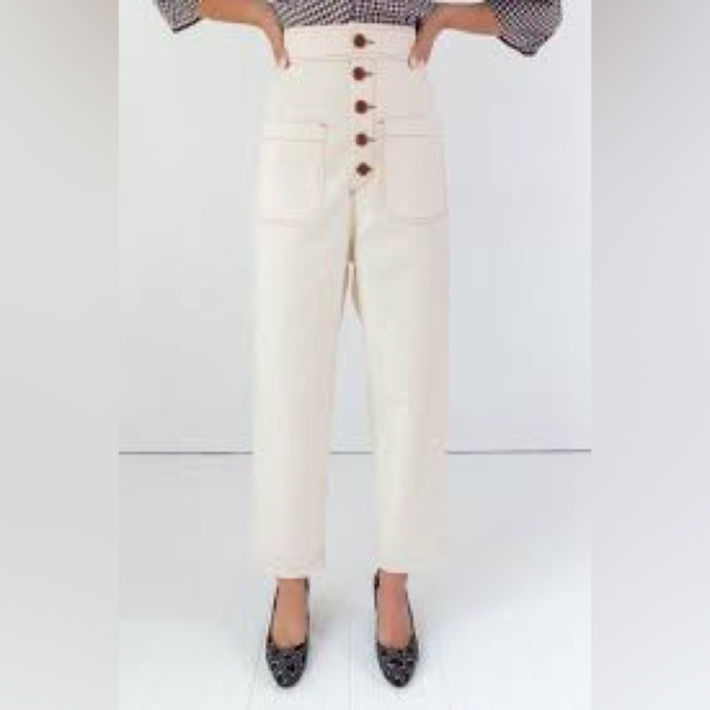 Caron Callahan Emily Pant-Cream Canvas